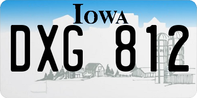 IA license plate DXG812