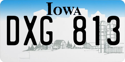 IA license plate DXG813