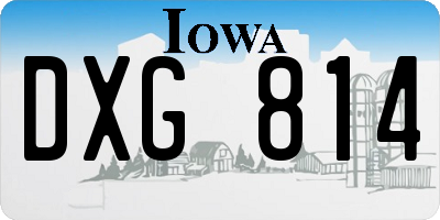 IA license plate DXG814