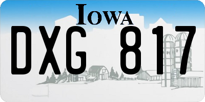 IA license plate DXG817