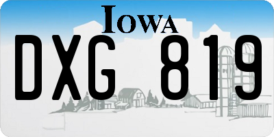 IA license plate DXG819