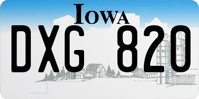 IA license plate DXG820