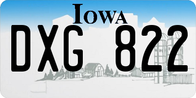 IA license plate DXG822