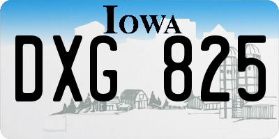 IA license plate DXG825