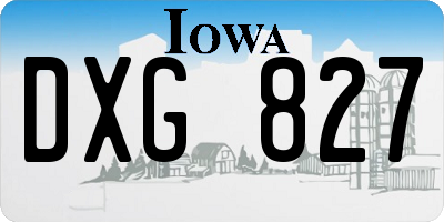IA license plate DXG827