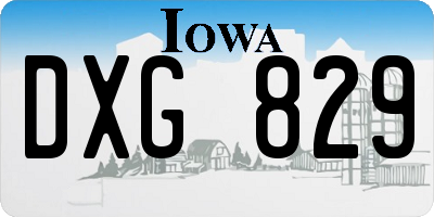 IA license plate DXG829