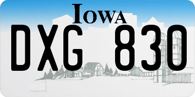 IA license plate DXG830