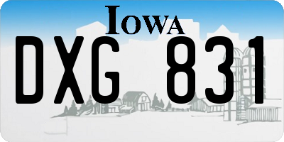 IA license plate DXG831