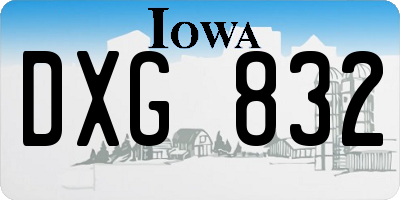 IA license plate DXG832