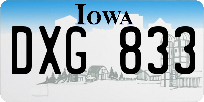 IA license plate DXG833