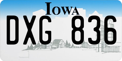 IA license plate DXG836