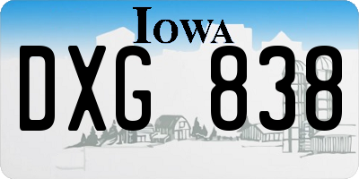 IA license plate DXG838