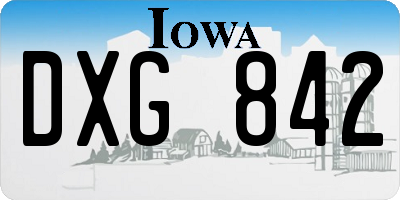 IA license plate DXG842
