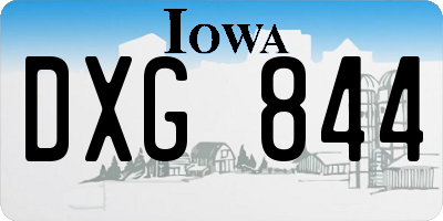 IA license plate DXG844