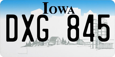 IA license plate DXG845