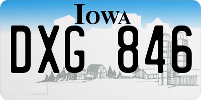 IA license plate DXG846