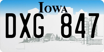 IA license plate DXG847