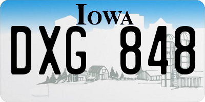 IA license plate DXG848