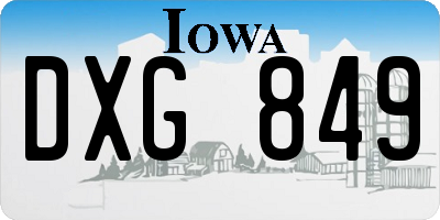IA license plate DXG849