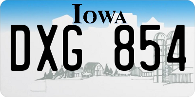 IA license plate DXG854