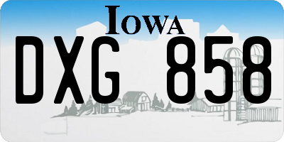 IA license plate DXG858