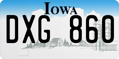 IA license plate DXG860
