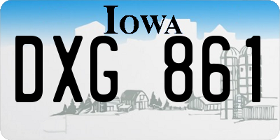 IA license plate DXG861