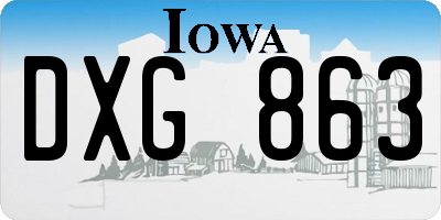 IA license plate DXG863