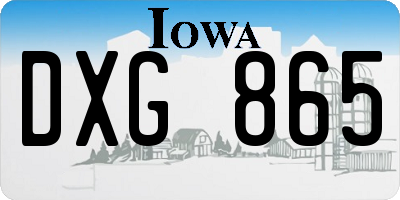 IA license plate DXG865