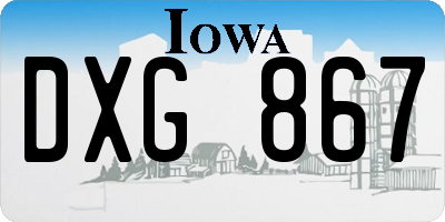 IA license plate DXG867