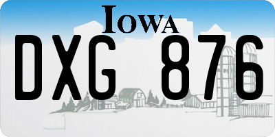 IA license plate DXG876