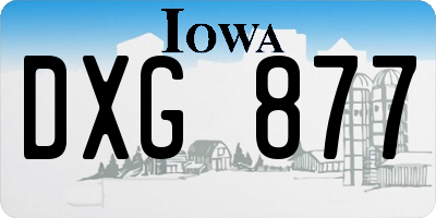 IA license plate DXG877