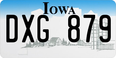 IA license plate DXG879