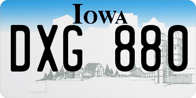 IA license plate DXG880