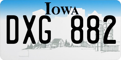 IA license plate DXG882