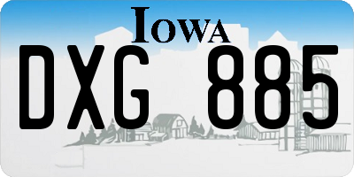 IA license plate DXG885