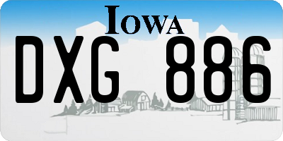 IA license plate DXG886