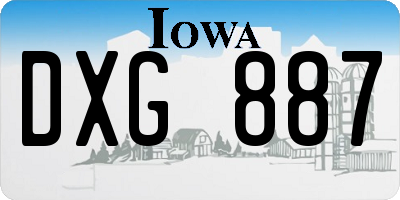 IA license plate DXG887