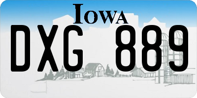 IA license plate DXG889