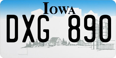 IA license plate DXG890