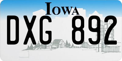 IA license plate DXG892