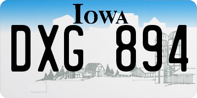 IA license plate DXG894