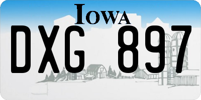 IA license plate DXG897