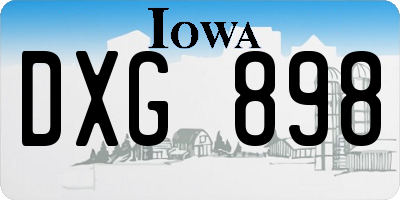 IA license plate DXG898