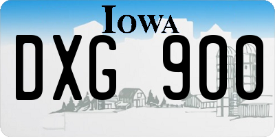IA license plate DXG900