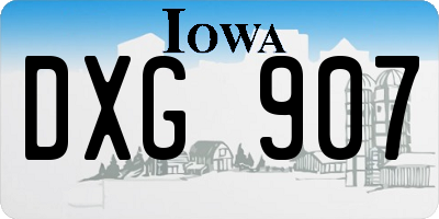 IA license plate DXG907