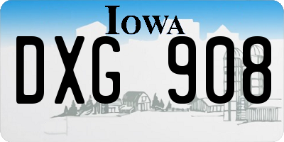 IA license plate DXG908