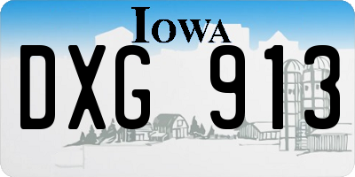 IA license plate DXG913