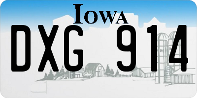 IA license plate DXG914