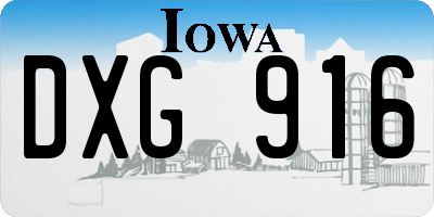 IA license plate DXG916